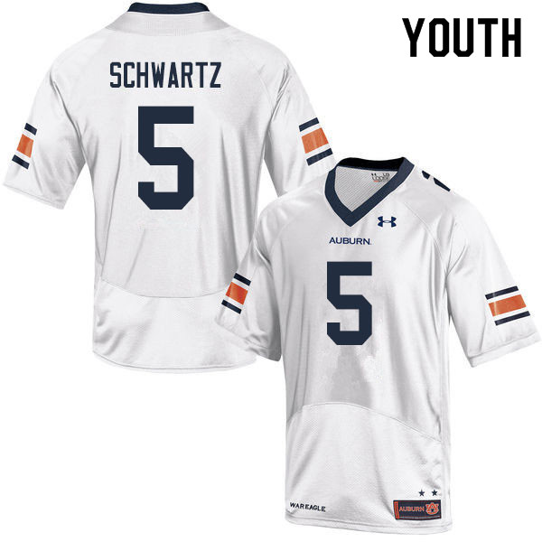 Youth Auburn Tigers #5 Anthony Schwartz White 2019 College Stitched Football Jersey